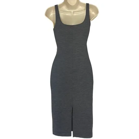 Zara Trafaluc Gray Sleeveless Bodycon Fitted Stretch Midi Dress Women sz S - Picture 3 of 7